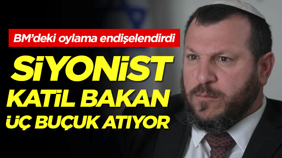 Siyonist katil bakan üç buçuk atıyor: BM'deki oylama endişelendirdi!