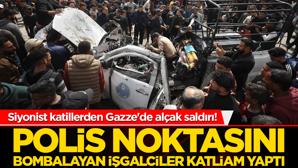 Siyonist katillerden Gazze'de alçak saldırı! Polis noktasını bombalayan işgalciler katliam yaptı!