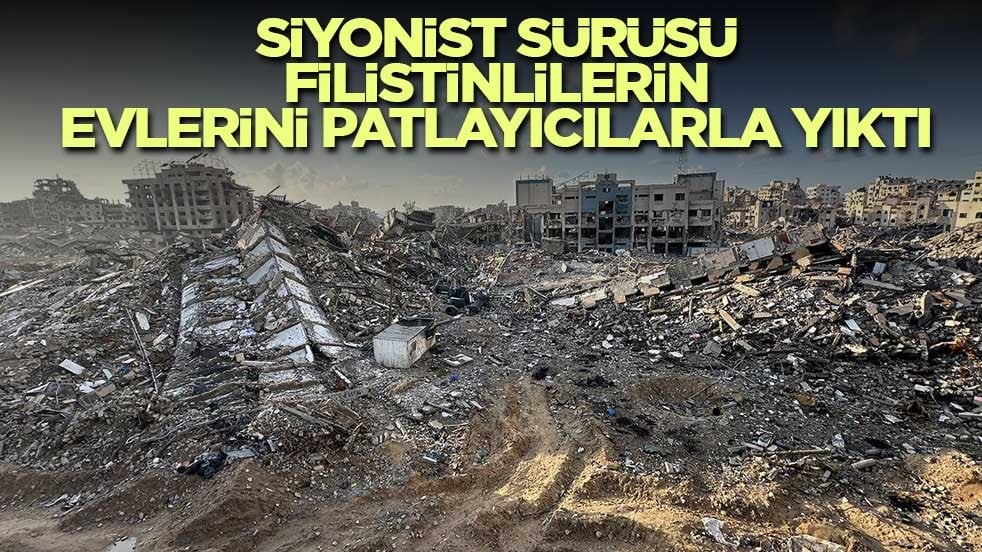 Siyonist sürüsü Filistinlilerin evlerini patlayıcılarla yıktı