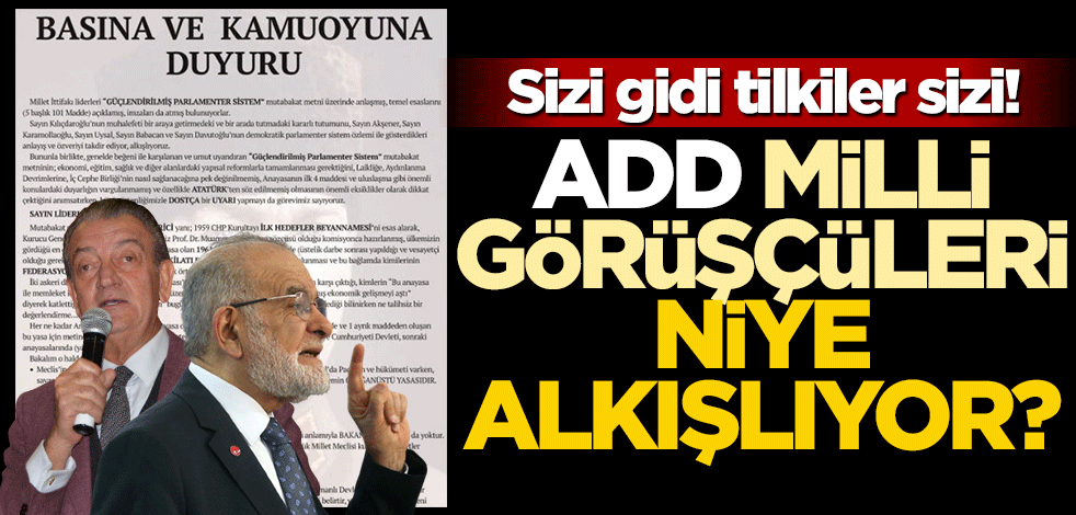 Sizi gidi tilkiler sizi! ADD Milli Görüşçüleri niye alkışlıyor?