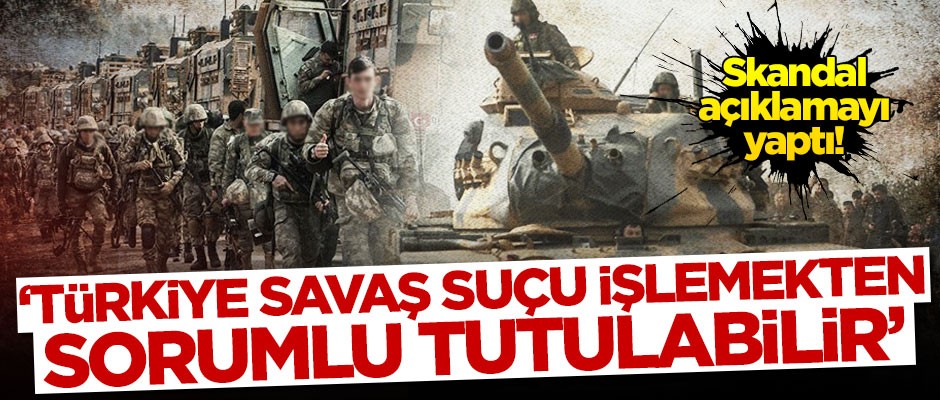 Skandal açıklamayı yaptı! 'Türkiye savaş suçundan sorumlu tutulabilir'