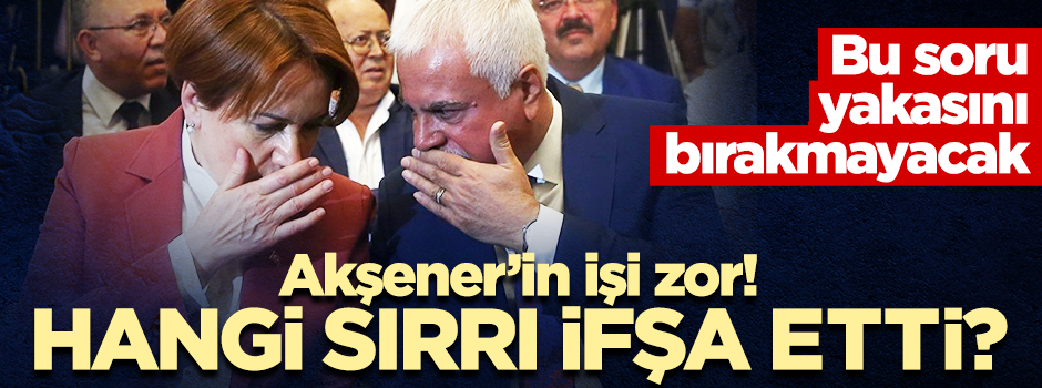 Meral Akşener'e şok suçlama! Hangi sırrı ifşa etti?