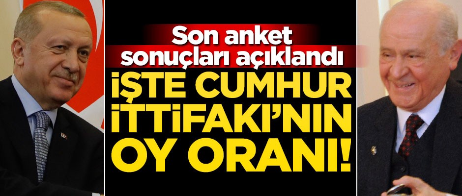 Son anket açıklandı! İşte Cumhur İttifakı'nın oy oranı
