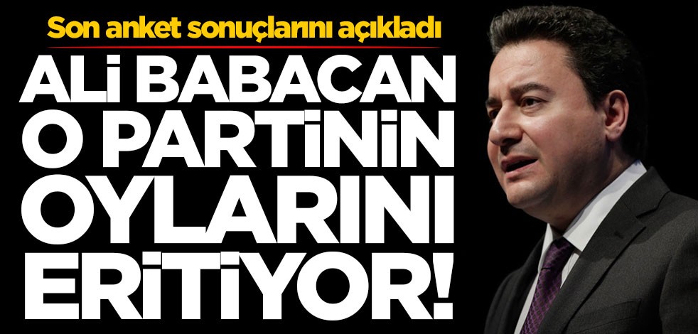 Son anket sonuçlarını açıkladı! Ali Babacan o partinin oylarını eritiyor