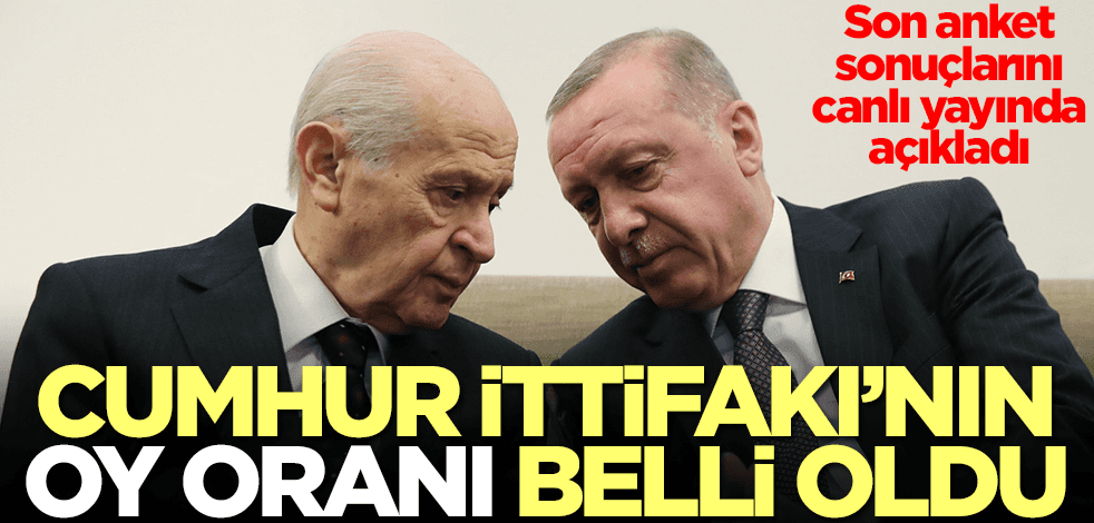 Son anket sonuçlarını canlı yayında açıkladı! Cumhur İttifakı'nın oy oranı belli oldu