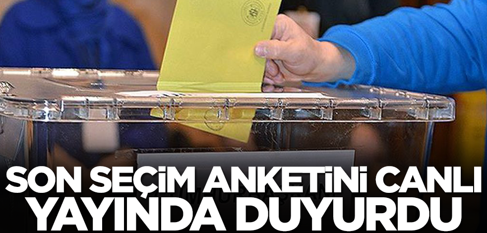 Son seçim anketini canlı yayında duyurdu! Bu fark kapanmaz