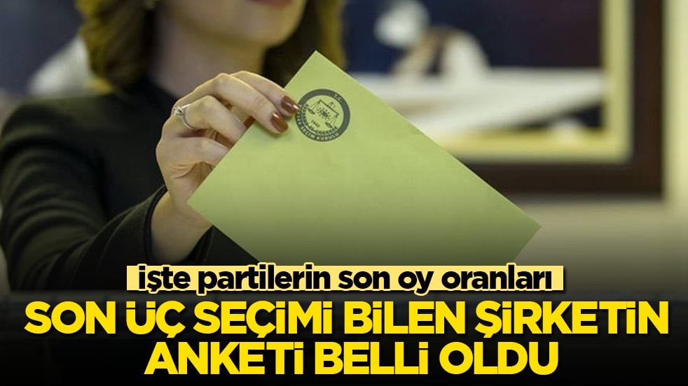 Son üç seçimi bilen şirketin anketi belli oldu! İşte partilerin son oy oranları