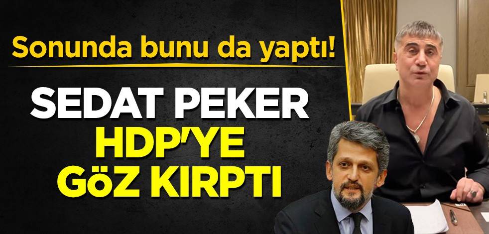 Sonunda bunu da yaptı! Sedat Peker HDP'ye göz kırptı