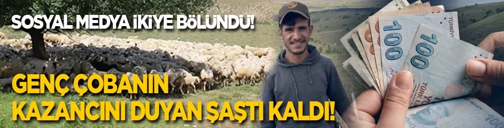 Sosyal medya ikiye bölündü! Genç çobanın kazancını duyan şaştı! 