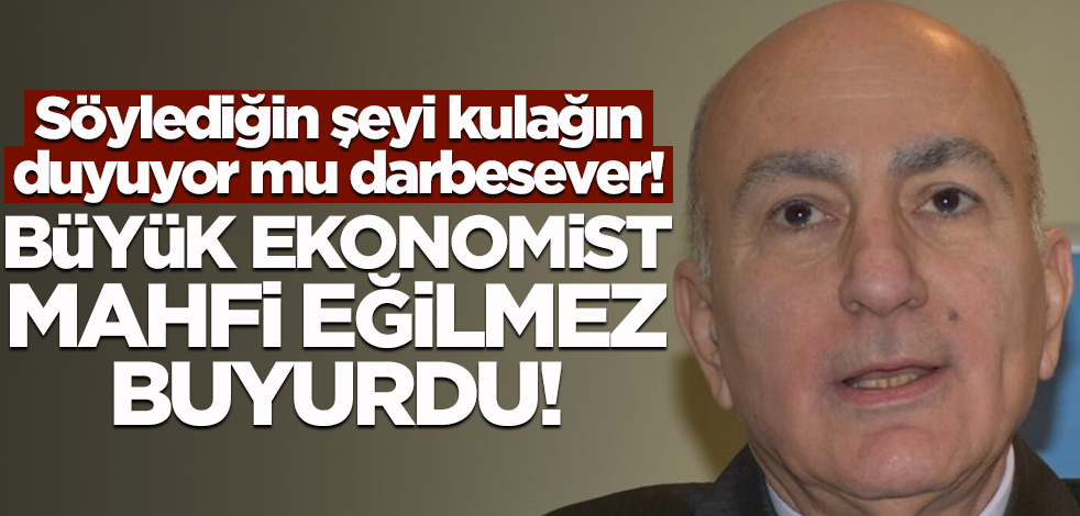 Söylediğin şeyi kulağın duyuyor mu darbesever! Büyük ekonomist Mahfi Eğilmez buyurdu!