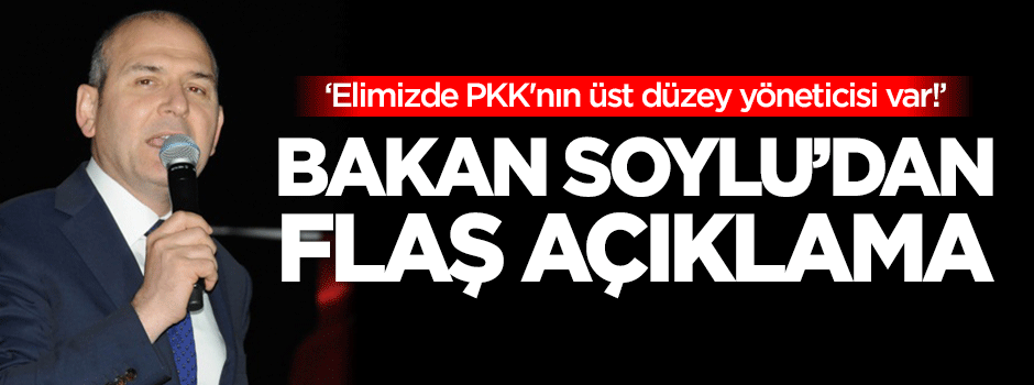 Soylu: Elimizde PKK'nın üst düzey yöneticisi var!