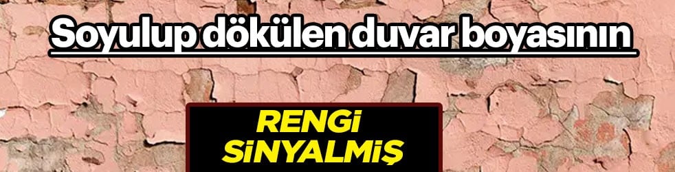 Soyulup dökülen duvar boyasının rengi sinyalmiş: Bu yollar nedeniyle değişmiş