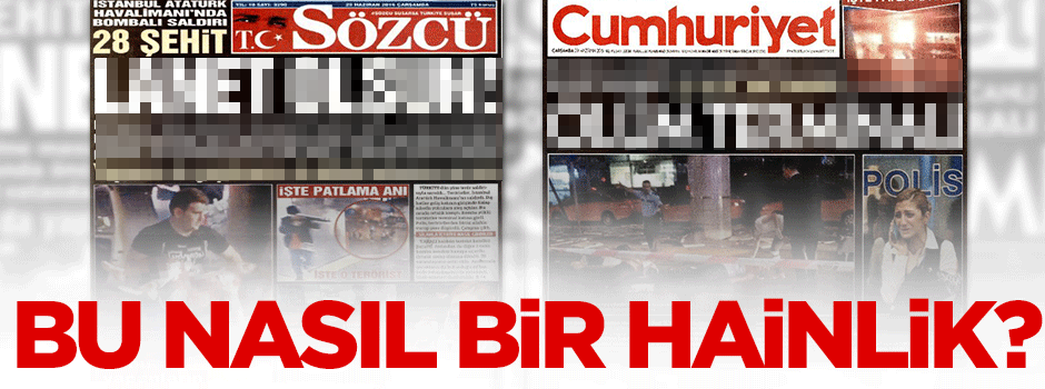 Sözcü ve Cumhuriyet paçavralarından yine hainlik!