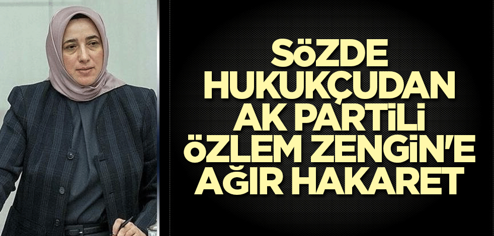 Sözde hukukçudan AK Partili Özlem Zengin'e ağır hakaret