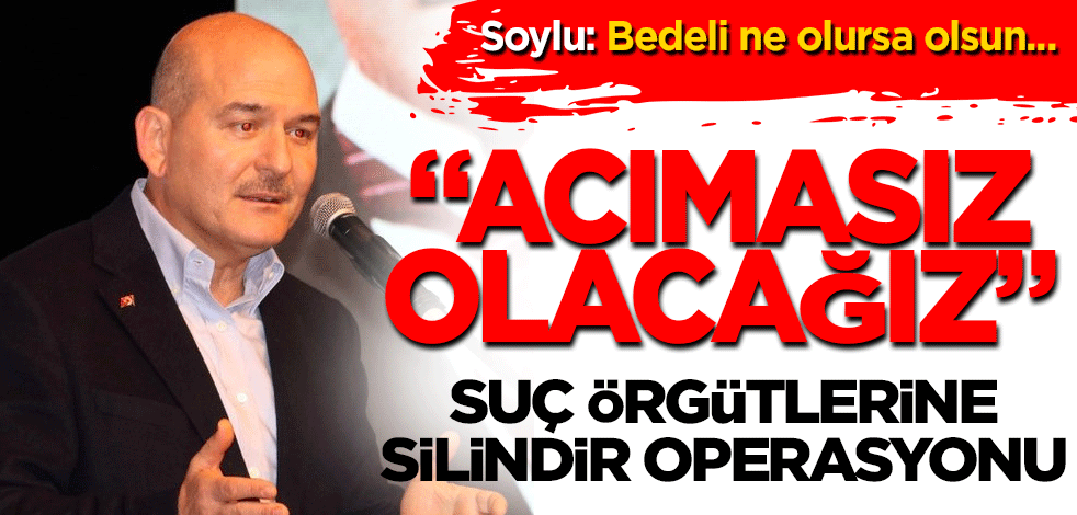 Suç örgütlerine 'Silindir' Operasyonu! Bakan Soylu: Bedeli ne olursa olsun suç örgütlerine acımasız olacağız
