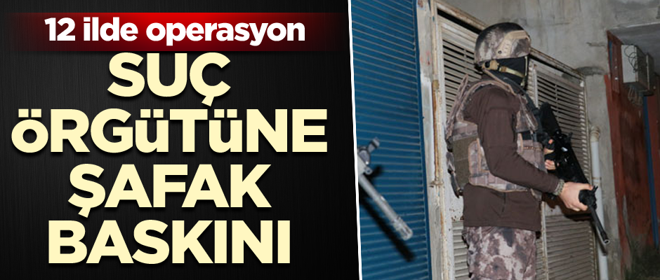 Suç örgütüne şafak baskını... 12 ilde operasyon