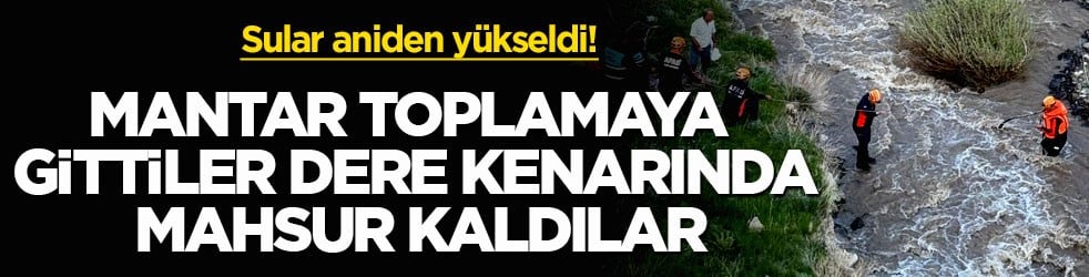 Sular aniden yükseldi! Mantar toplamaya gittiler, dere kenarında mahsur kaldılar