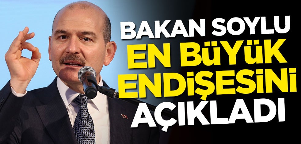 Süleyman Soylu en büyük endişesini açıkladı