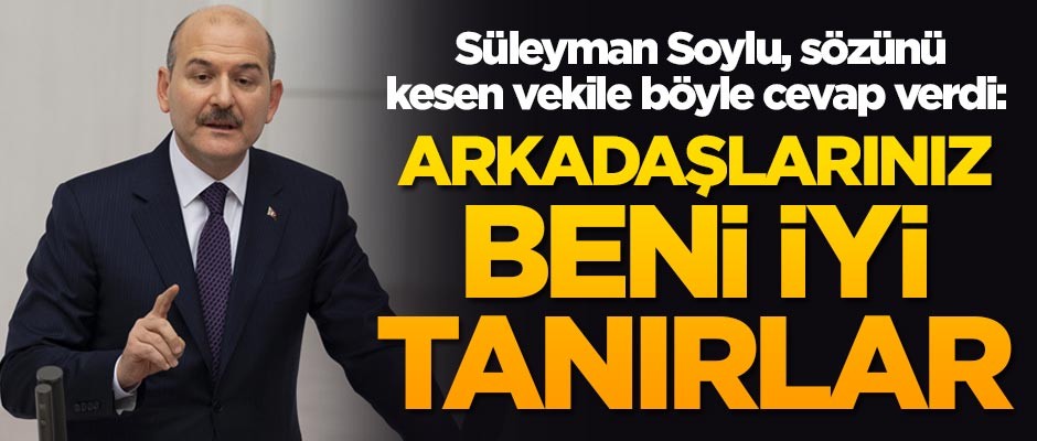 Süleyman Soylu, sözünü kesen vekile böyle cevap verdi: Arkadaşlarınız beni iyi tanırlar