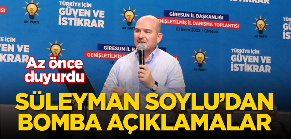 Süleyman Soylu'dan bomba açıklamalar! Az önce duyurdu