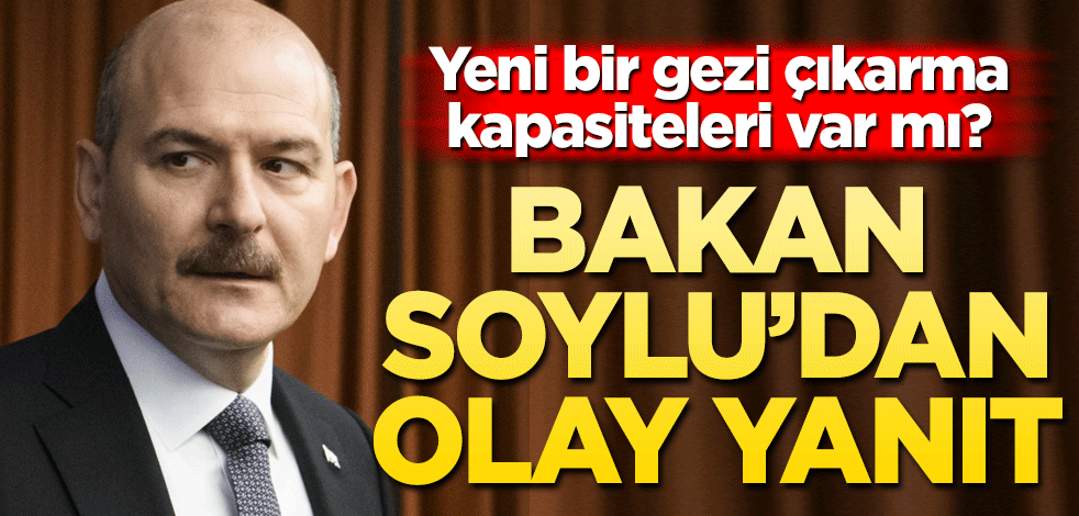 Süleyman Soylu'dan olay yanıt! Yeni bir Gezi çıkarma kapasiteleri var mı?