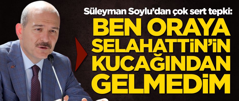 Süleyman Soylu'dan sert tepki: Ben oraya Selahattin'in kucağından gelmedim