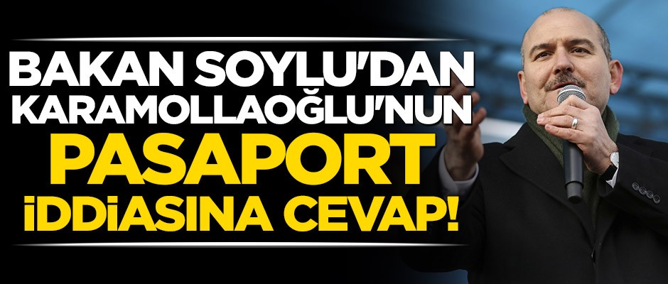 Süleyman Soylu'dan Temel Karamollaoğlu'nun pasaport iddiasına cevap!