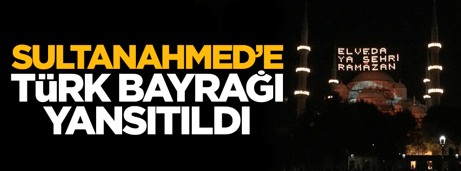 Sultanahmed Camii'nde Türk bayrağı detayı