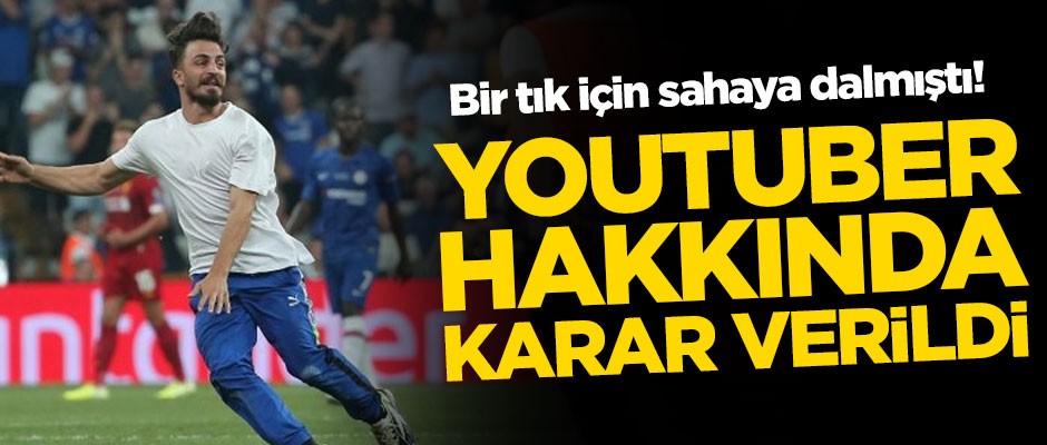 Süper Kupa maçında sahaya giren Youtuber Ali Abdülselam Yılmaz serbest bırakıldı