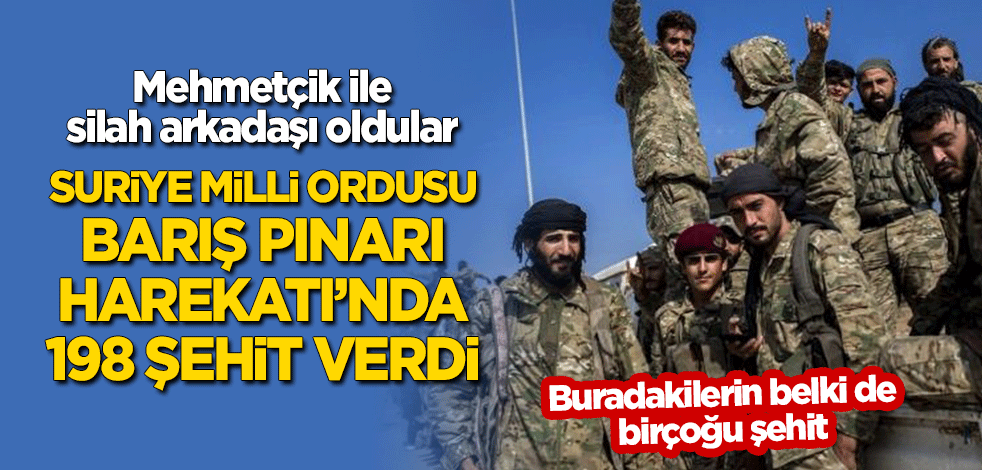Suriye Milli Ordusu, Barış Pınarı Harekatı'nda 198 şehit verdi!