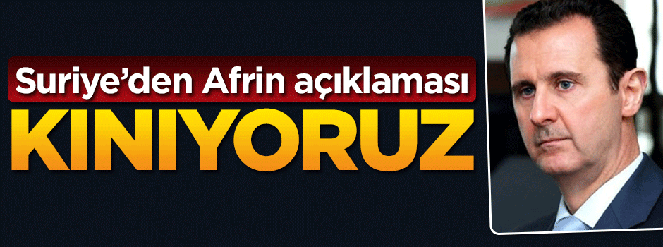 Suriye'den ilk açıklama geldi
