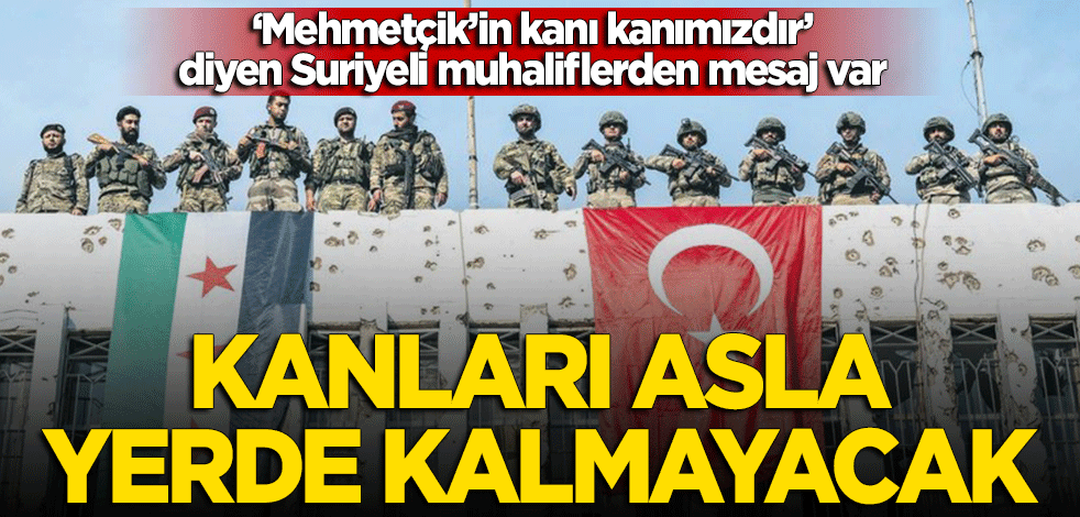 Suriyeli Muhalifler'den 'Türkiye' açıklaması: Mehmetçik'in kanı bizim kanımızdır