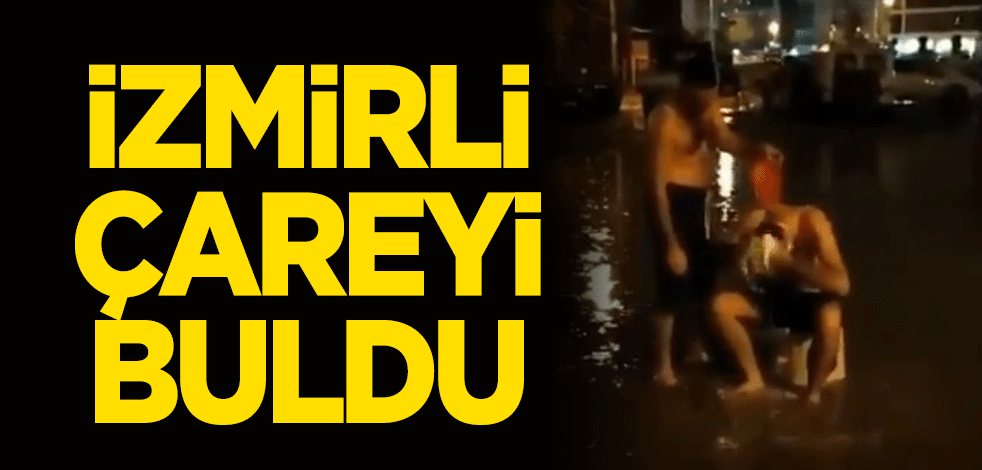 Susuz kalan İzmirli çareyi yağmur suyunda buldu!