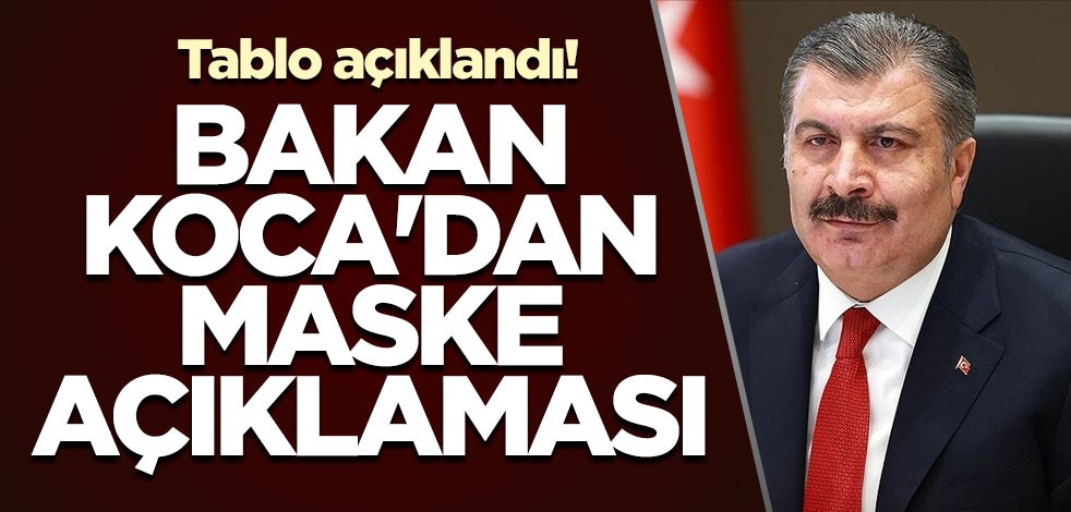 Tablo açıklandı! Bakan Koca'dan maske açıklaması