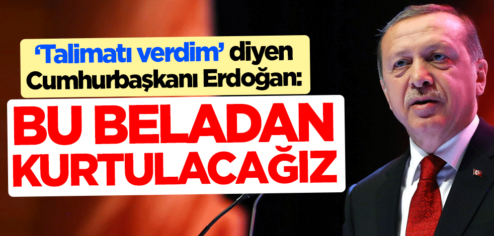 "Talimatı verdim" diyen Cumhurbaşkanı Erdoğan: Bu beladan kurtulacağız