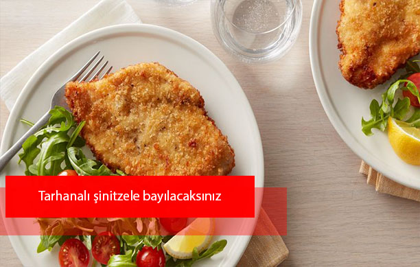 Tarhanalı tavuk şinitzeli denedikten sonra vazgeçemeyeceksiniz