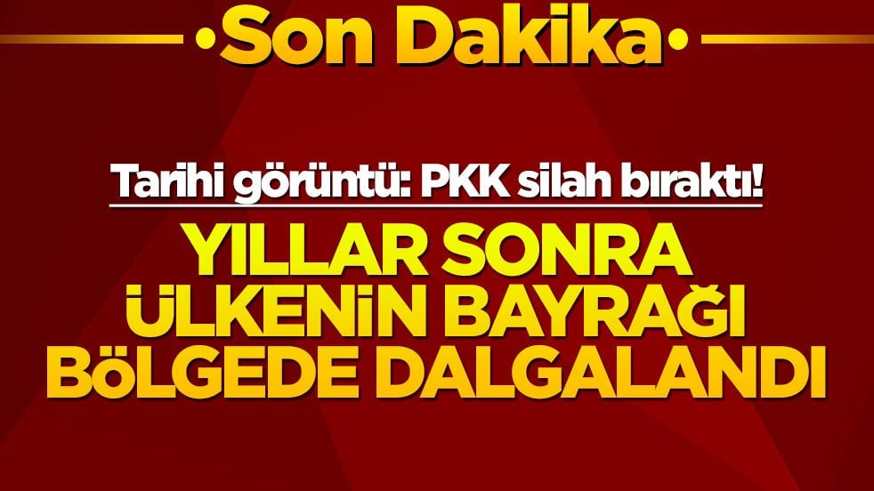 Tarihi görüntü: PKK bölgeden çekildi! Ülke bayrağı yıllar sonra yeniden asıldı