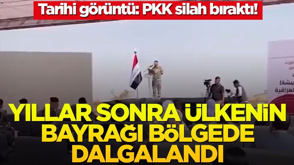 Tarihi görüntü: PKK bölgeden çekildi! Ülke bayrağı yıllar sonra yeniden asıldı