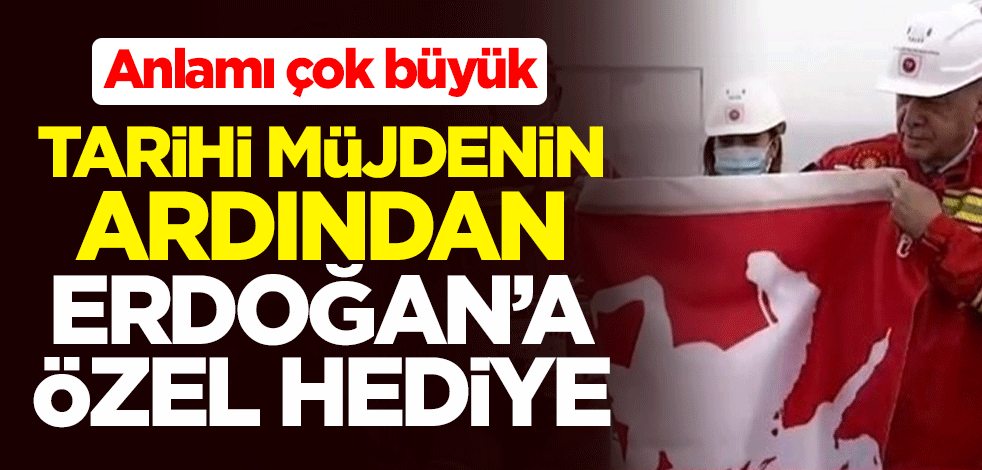 Tarihi müjdenin ardından Cumhurbaşkanı Erdoğan'a özel hediye! Anlamı çok büyük
