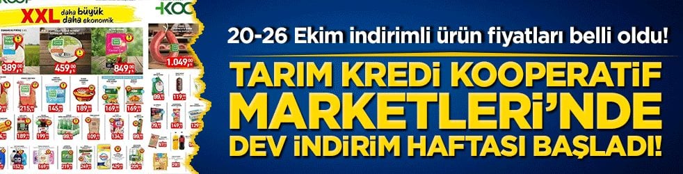 Tarım Kredi Kooperatif Marketleri’nde dev indirim haftası başladı!