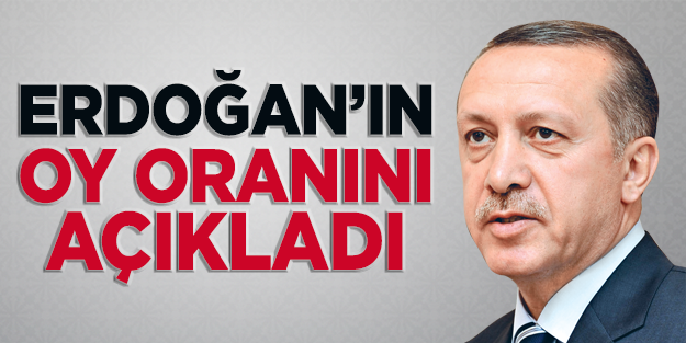 Tayyip Erdoğan'ın oy oranını açıkladı!