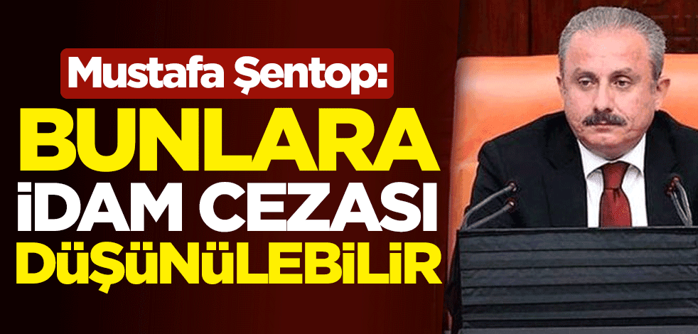 TBMM Başkanı Mustafa Şentop: Bunlara idam cezası düşünülebilir