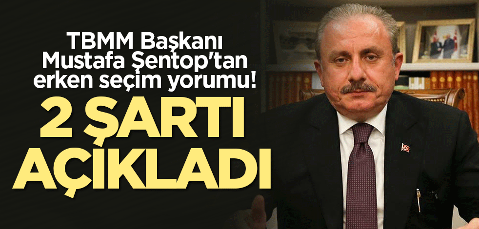 TBMM Başkanı Mustafa Şentop'tan erken seçim yorumu! 2 şartı açıkladı