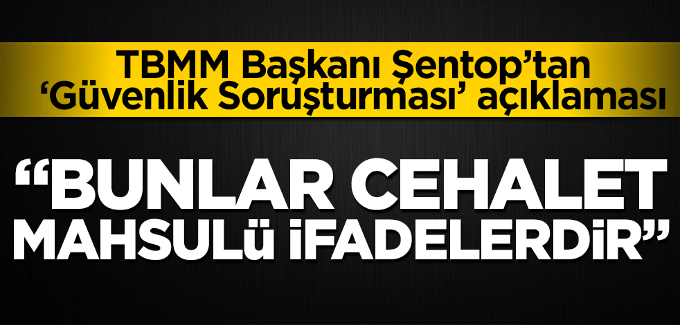 TBMM Başkanı Şentop'tan 'Güvenlik teklifi' açıklaması! "Bunlar cehalet mahsulü ifadelerdir"
