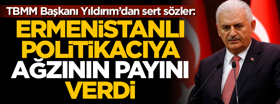 TBMM Başkanı Yıldırım, Ermenistan Meclis Başkan Yardımcısı'na ağzının payını verdi!