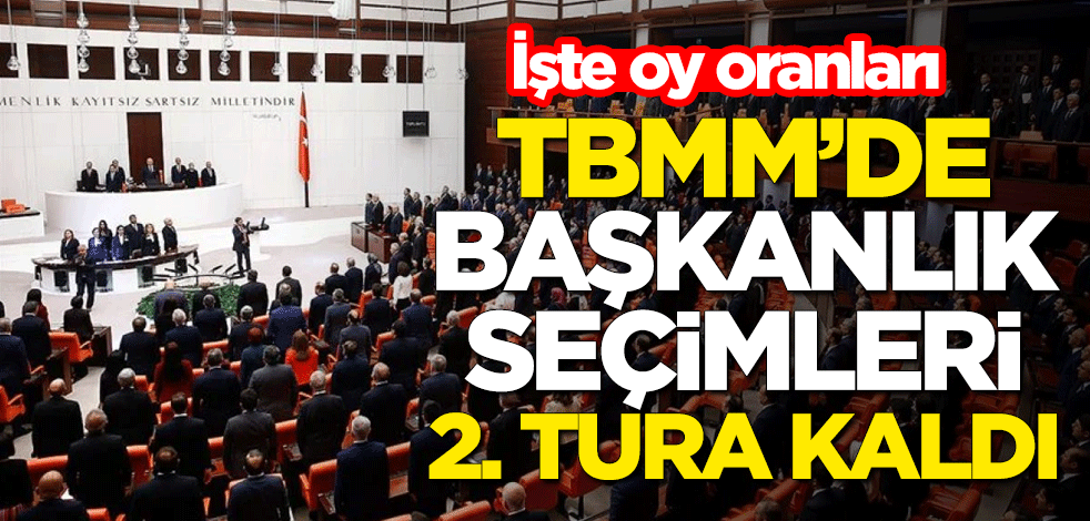 TBMM'de başkanlık seçimleri 2. tura kaldı... İşte oy oranları