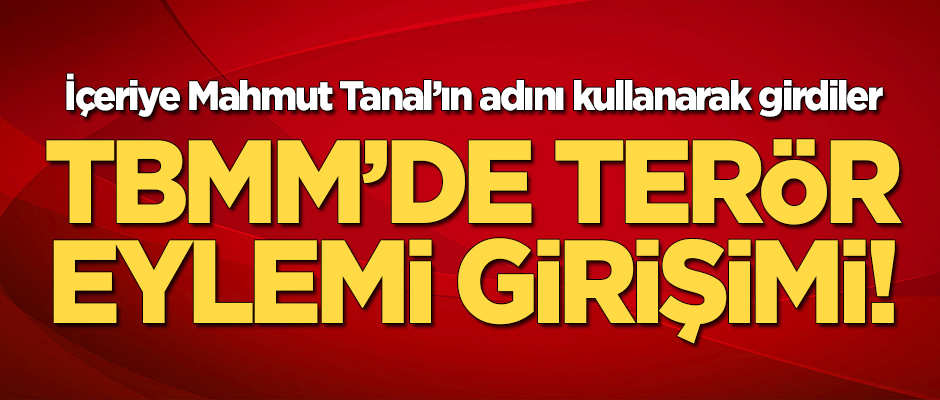 TBMM'de terör eylemi girişimi!