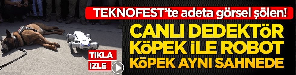 TEKNOFEST’te adeta görsel şölen! Canlı dedektör köpek ile robot köpek aynı sahnede