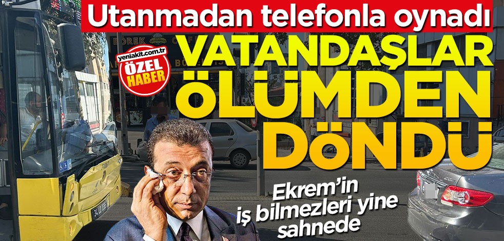 Telefonla ilgilenen İETT şoförü öndeki araca bindirdi