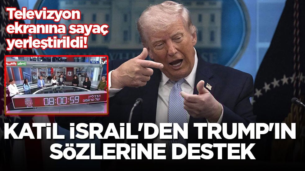 Televizyon ekranına sayaç yerleştirildi! Katil İsrail'den Trump'ın sözlerine destek